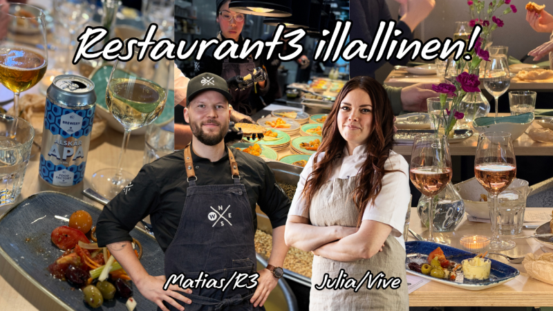 Kolmen ruokalajin illallinen Restaurant3:ssa – luvassa Fun Dining -elämys!